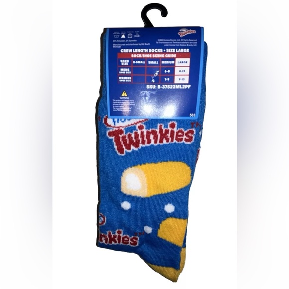Twinkies Odd Sox Crew Socks 2 Pair Men 8-12 W 9-13 White Blue w Logo Cakes NEW! - Picture 2 of 9
